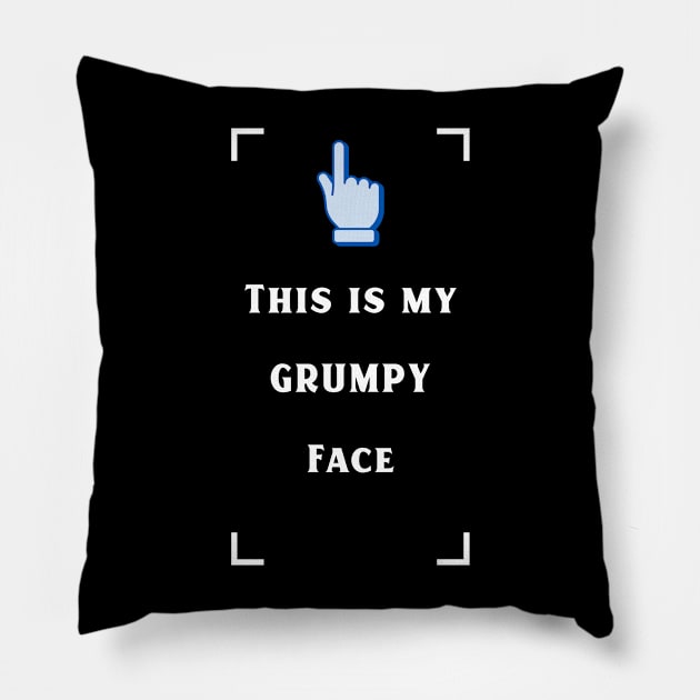 My grumpy face Pillow by JiggyChimp