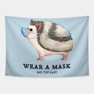 Wear a Mask Hedgehog Tapestry