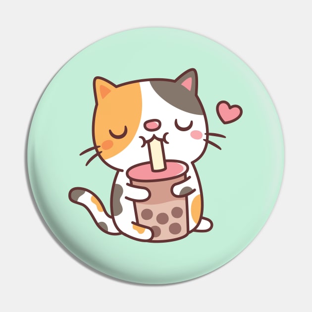 Calico Cat and Bubble Tea | Enamel Pin Calico Cat and Bubble Tea | Enamel Pin