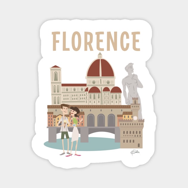 Florence Tourists Magnet by PatrickScullin