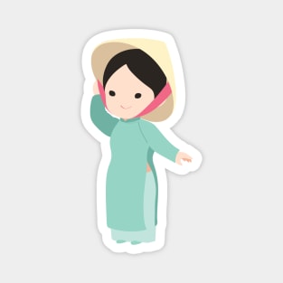 Vietnamese Ao dai traditional dress Magnet