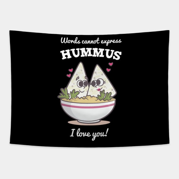 Funny Hummus Shirt Cute Pun Gift Hipster Vegan Dish Food Tapestry by TellingTales