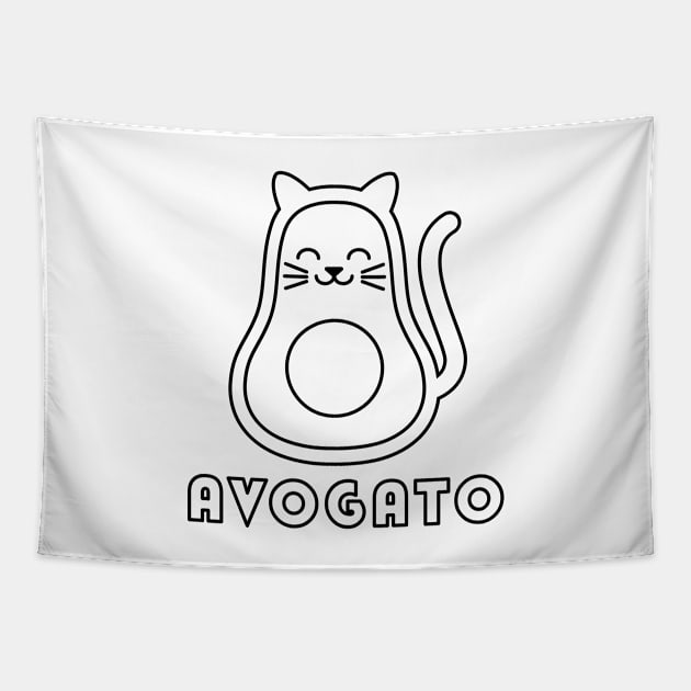 Avogato Color Your Own Shirt Cinco De Mayo Cat Avocado For Kids Tapestry by PodDesignShop