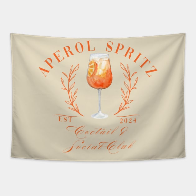 Aperol Spritz Cocktail and Social Club Tapestry by Cun-Tees!