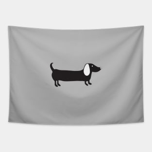 Simple dachshund in black Tapestry