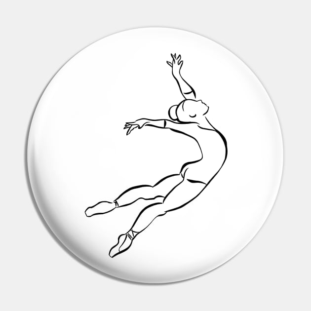 Ballerina in Pen and Ink Pin by MamaODea