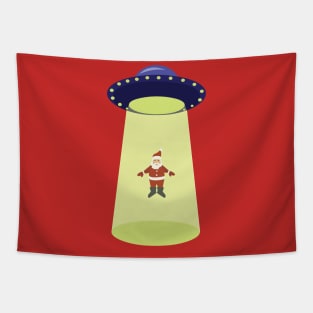 Santa being abducted by UFO Tapestry