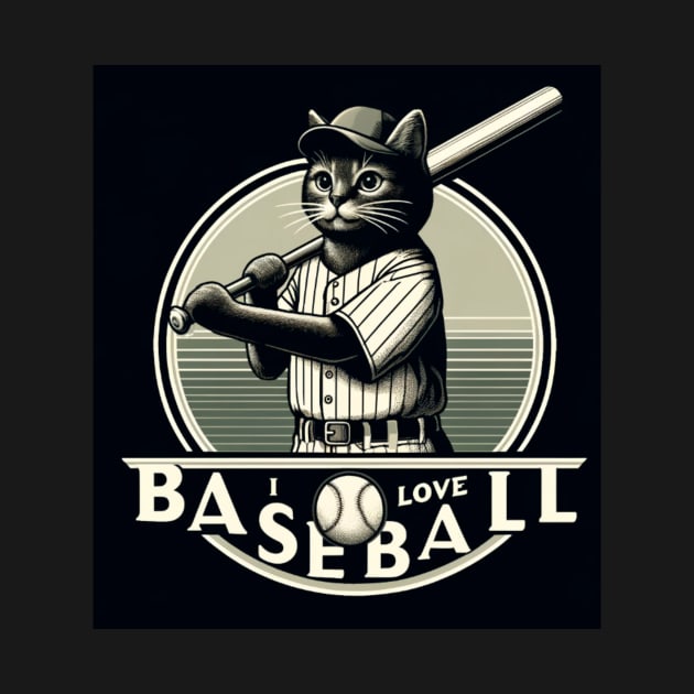 I Love Baseball Cat Baseball  Baseball Season Baseball Sport by The GUS