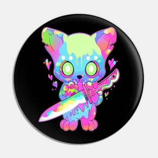 Cute EDM Trippy Festival Psychedelic Cat Rave Pin