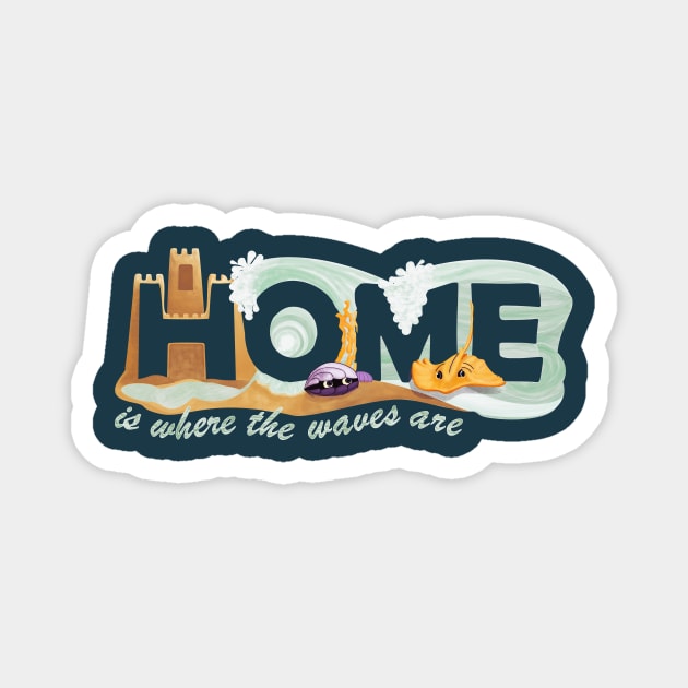 Home Is Where The Waves Are - Beach House Paradise Magnet by GulfGal