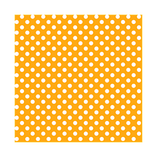 White Polka Dots Pattern on Orange Background T-Shirt