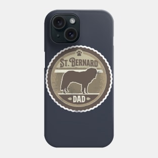 St. Bernard Dad - Distressed Saint Bernard Silhouette Design Phone Case