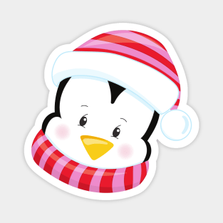 Cute Penguin, Penguin With Scarf, Penguin With Hat Magnet