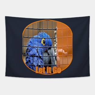 Caged animals Freedom Parrot Tapestry