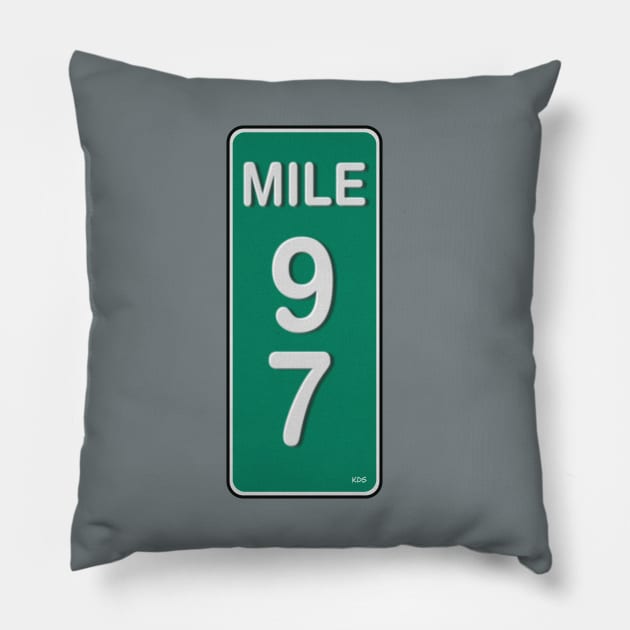 Neskowin, Oregon Mile Marker 97 Pillow by KDStudio