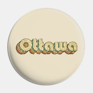 Ottawa // Vintage Rainbow Typography Style // 70s Pin