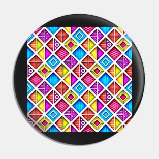 Colorful 3d Geometric Pattern, Crazy Design Pin