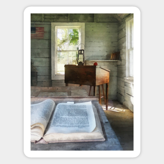 Teachers One Room Schoolhouse With Book