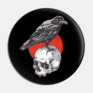 Raven and Skull Pin