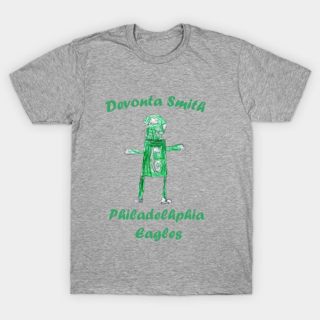 Devonta Smith Eagles Drawing - Devonta Smith - T-Shirt