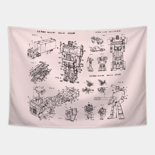 Tranformers With Optimus Prime, Autobot and Decepticon Patent Image Tapestry