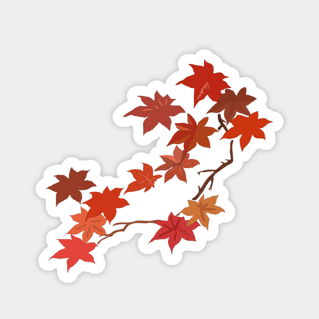 Autumn Maple Leaves , Fall Acer Leaf Magnet by UsuallyUnusual