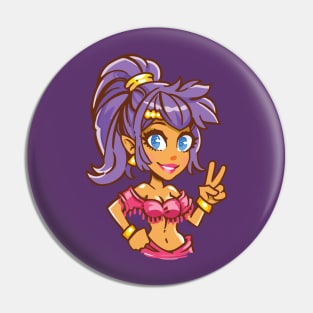 Half Genie Hero Cartoon Character Pin