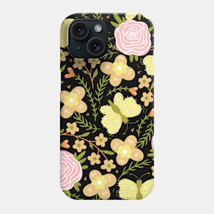 flower and butterfly Phone Case