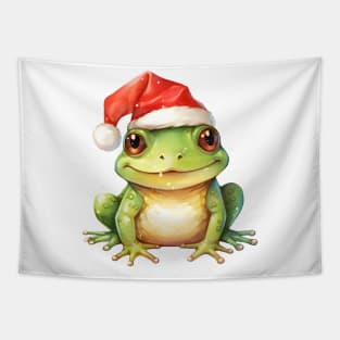 Bullfrog in Santa Hat Tapestry