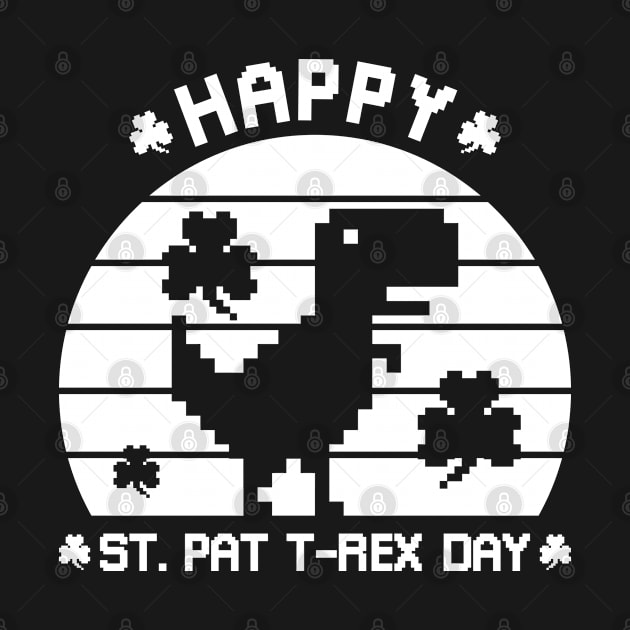 Happy St Patrex Day - St. Patrick's Day Dino (White) by yoveon