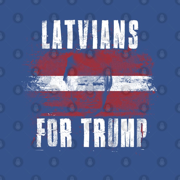 Latvians For Trump - Trump 2020 Patriotic Flag by Family Heritage Gifts