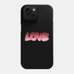 Pink Love Bubble Letters Phone Case