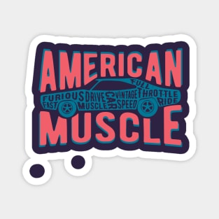 American Muscle Car Vintage Graphic Magnet