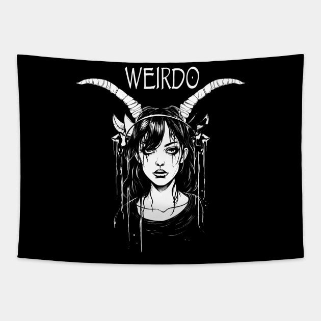 Punk Emo Heavy Metal Weird Goth Girl Tapestry by ShirtFace