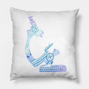 Beautiful Blue colourful Microscope mandala Pillow