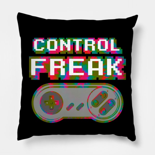 Control Freak Retro Tie Dye SNES Pillow by CultTees