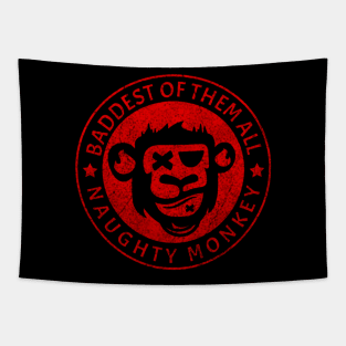 Baddest of them all party red monkey Tapestry