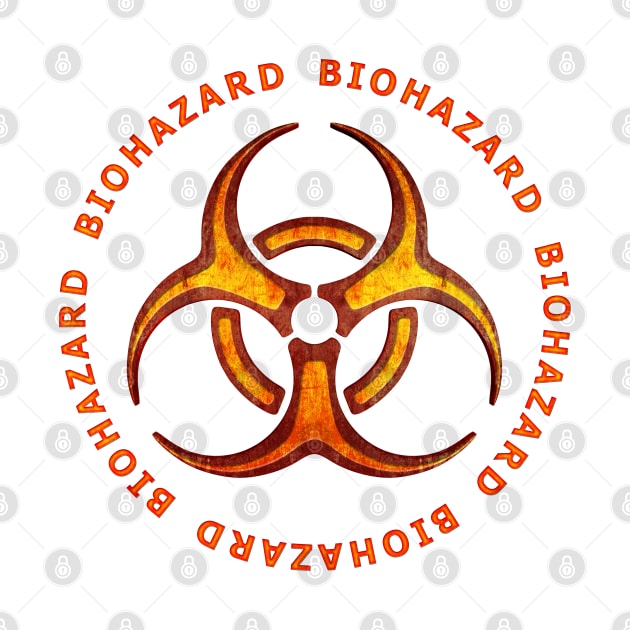 Red Biohazard Sign by Packrat