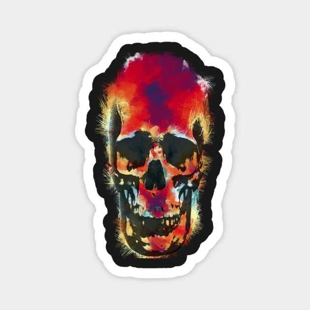 paint splattered skull Magnet by Daribo