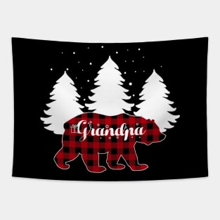 Buffalo Red Plaid Grandpa Bear Matching Family Christmas Tapestry