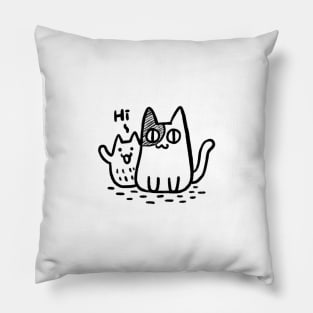 Hi, cats ( back ) Pillow