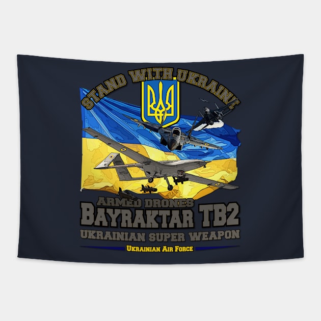 Bayraktar TB2 Drone in the Ukrainian army Tapestry by comancha