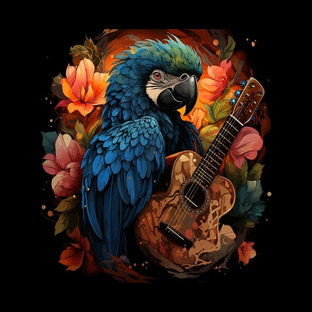 Macaw Playing Guitar by JH Mart