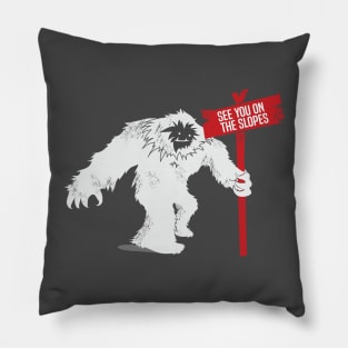 Funny Ski Shirt Abominable Snowman Yeti Pillow