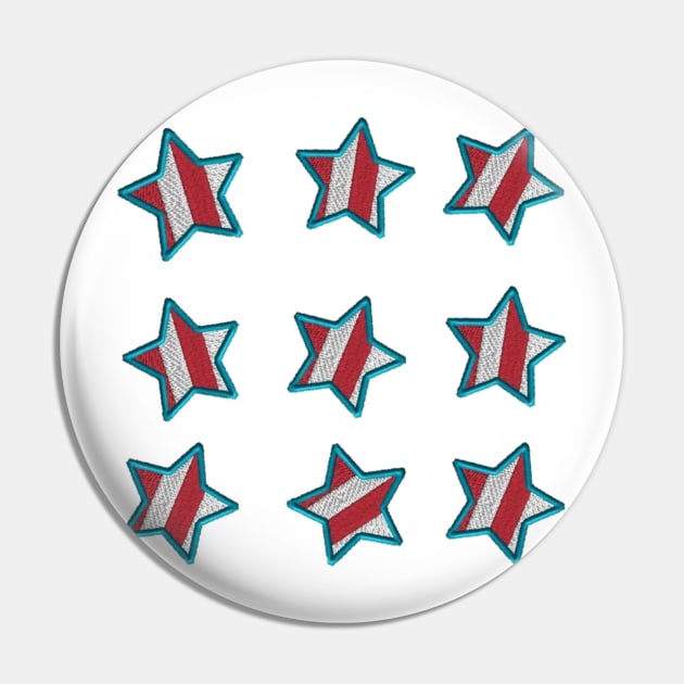 American Stars Embroidery Sticker Pin by anacarminda