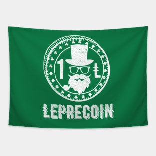 LEPRECOIN - Leprechaun St Patricks Crypto Coin Tapestry