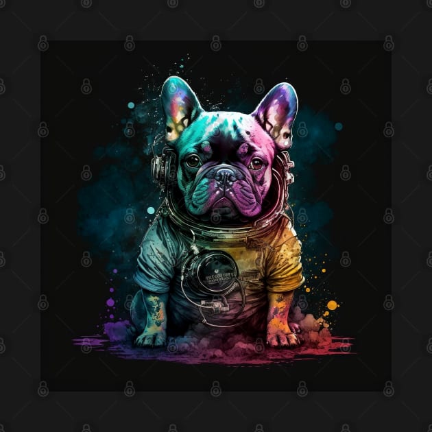 French Bulldog Puppy Frenchy doggy dog Sci-fi by Buff Geeks Art