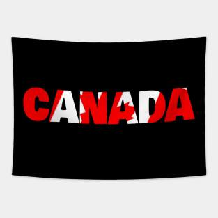 Canada Flag Text Logo Tapestry