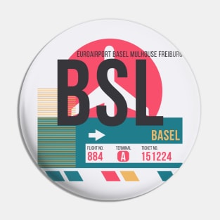 Basel (BSL) Airport // Sunset Baggage Tag Pin