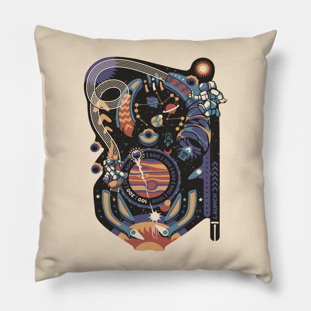 Pinball Space Machine Light by Tobe Fonseca Pillow by Tobe_Fonseca